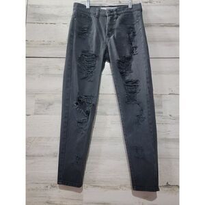 Brandy Melville Womens Size 25 Distressed High Rise Crop Relaxed Boyfriend Jeans